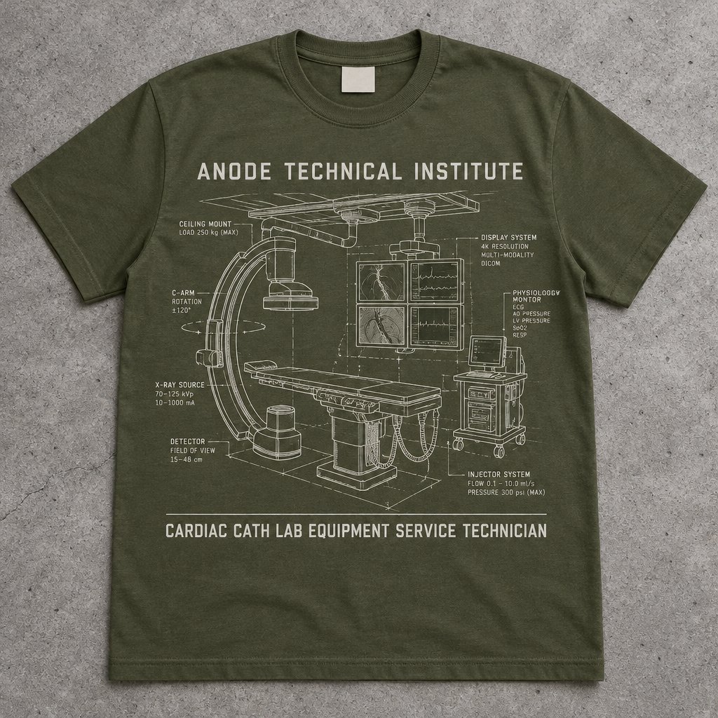 Cardiac Cath Lab Equipment Service Technician t-shirt