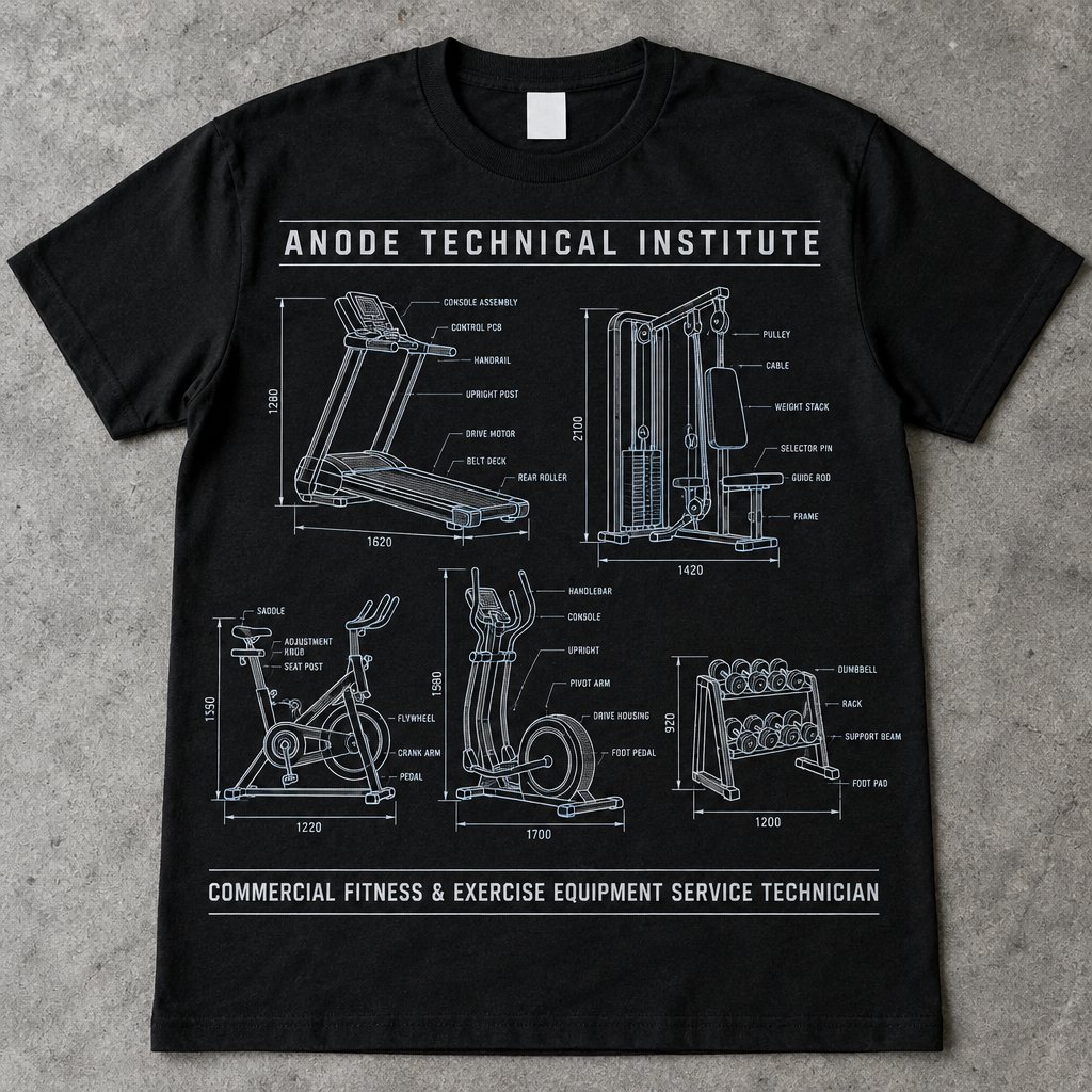Commercial Fitness & Exercise Equipment Service Technician t-shirt