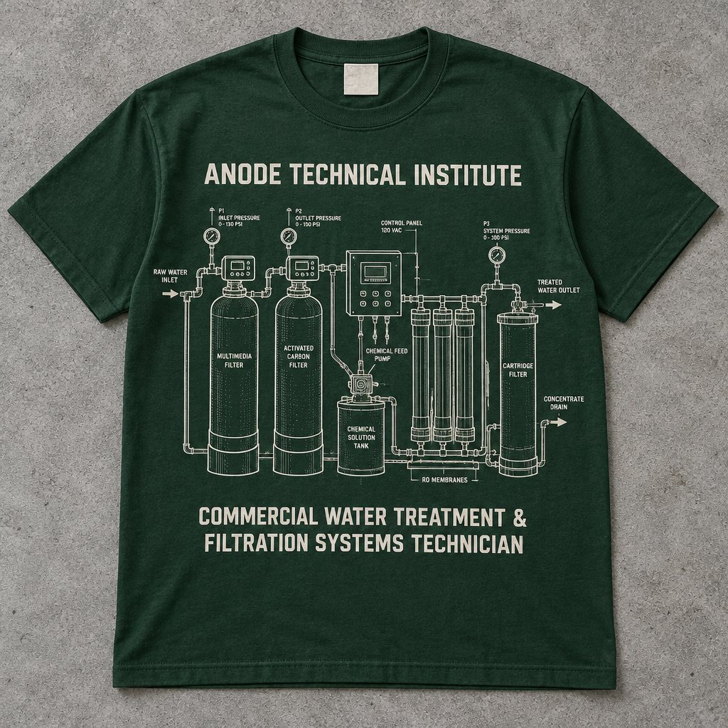 Commercial Water Treatment & Filtration Systems Technician t-shirt