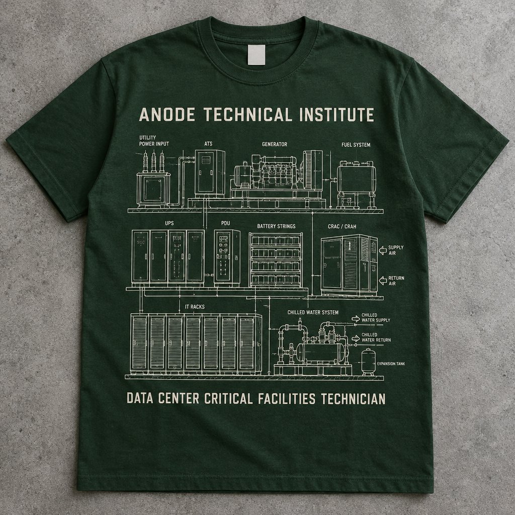 Data Center Critical Facilities Technician t-shirt