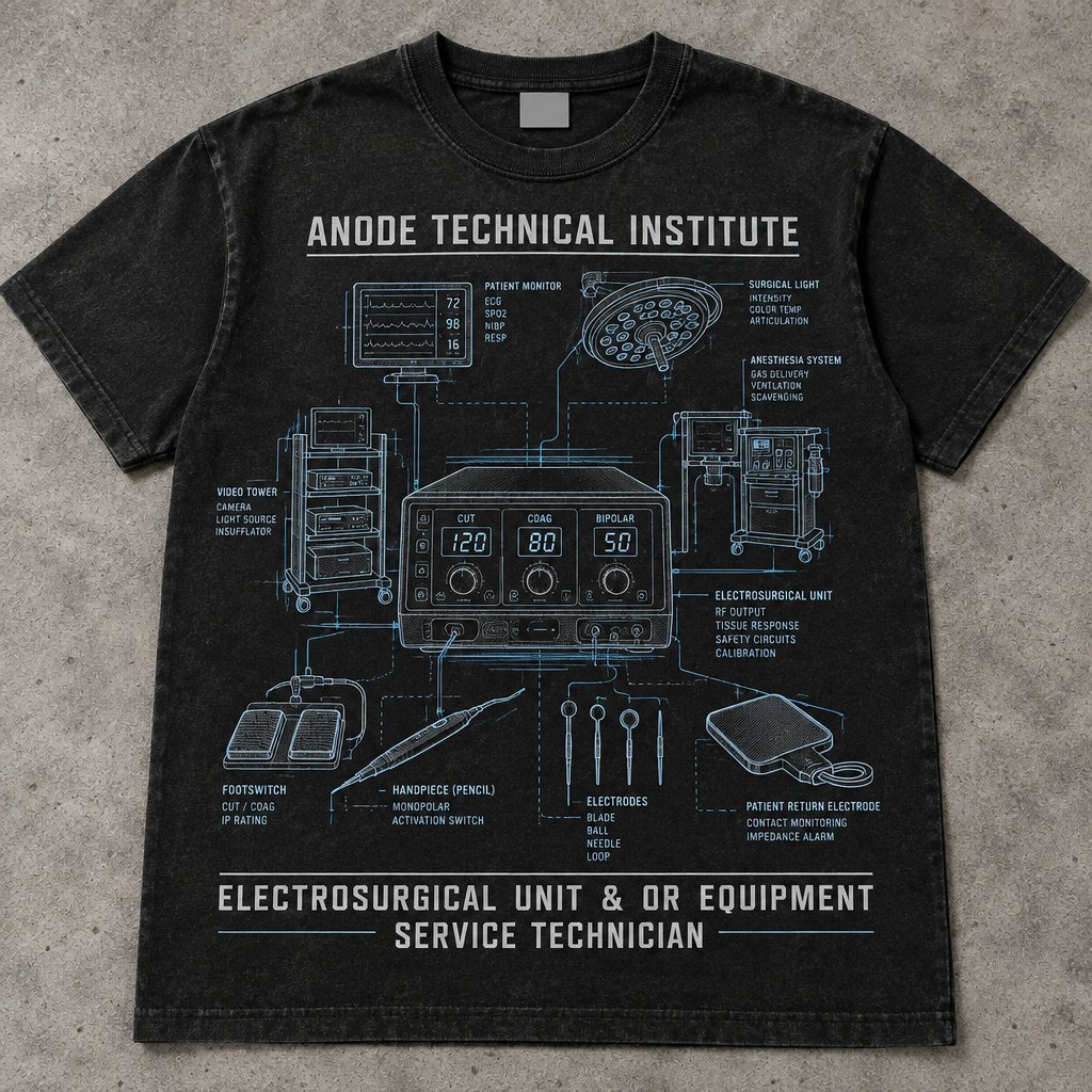 Electrosurgical Unit & OR Equipment Service Technician t-shirt