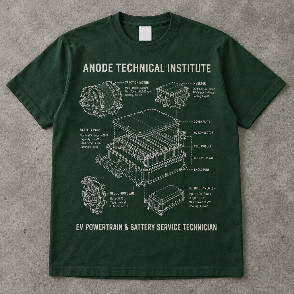 EV Powertrain & Battery Service Technician t-shirt