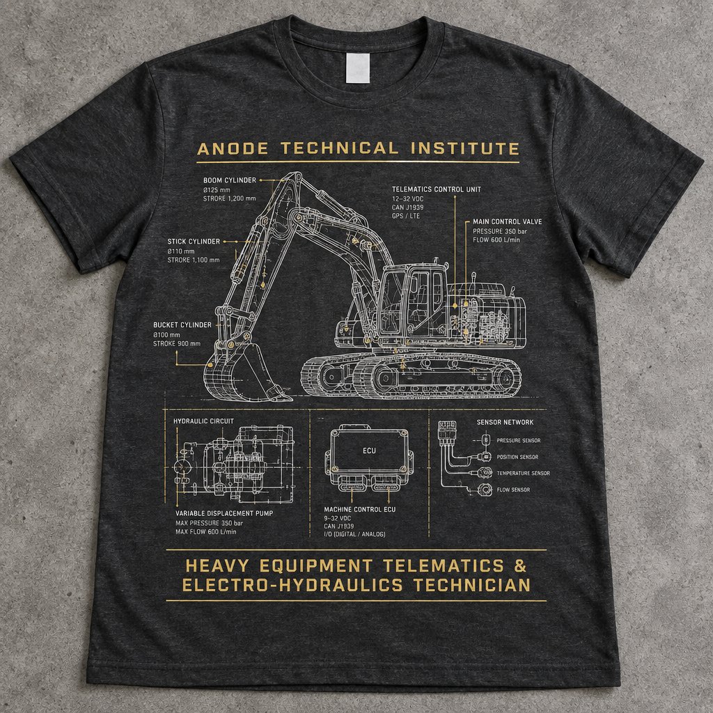 Heavy Equipment Telematics & Electro-Hydraulics Technician t-shirt