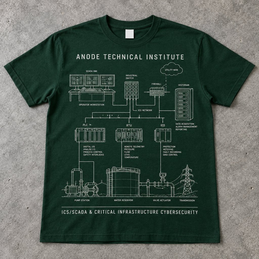 ICS/SCADA & Critical Infrastructure Cybersecurity t-shirt