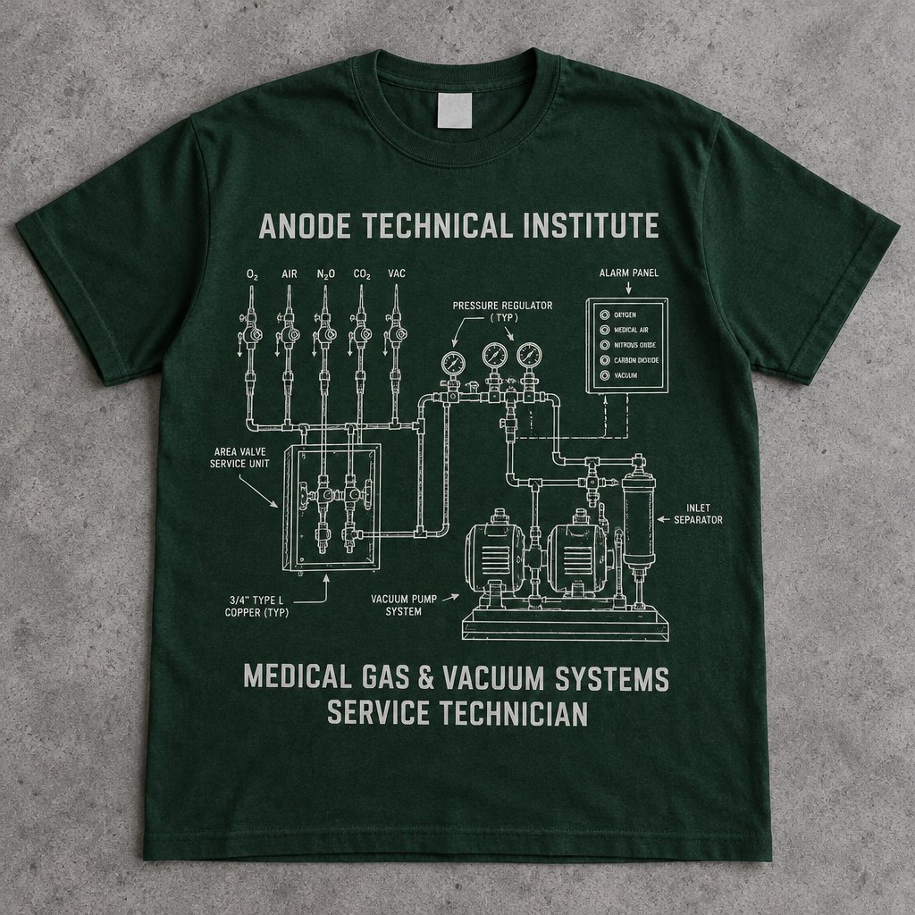 Medical Gas & Vacuum Systems Service Technician t-shirt