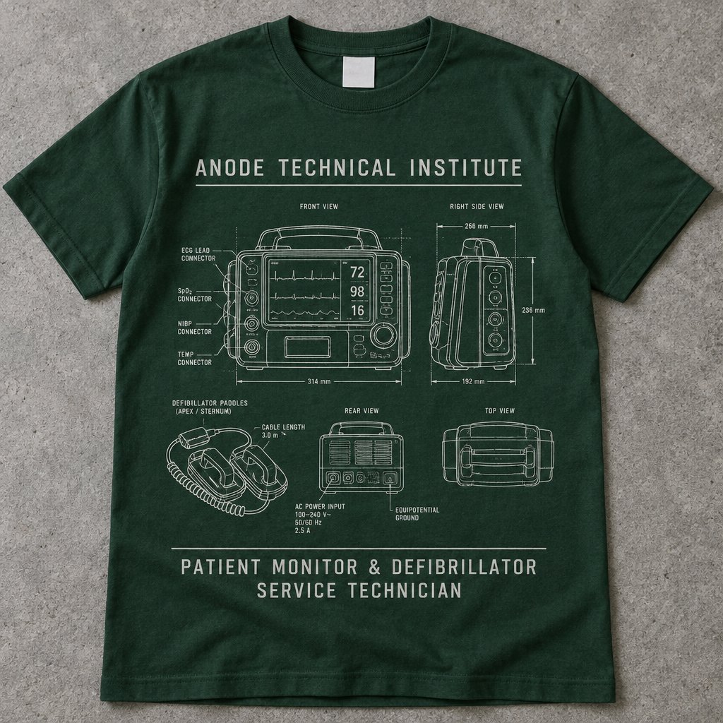 Patient Monitor & Defibrillator Service Technician t-shirt