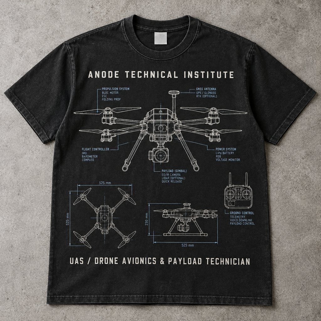 UAS / Drone Avionics & Payload Technician t-shirt